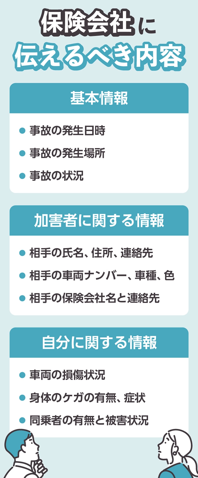 保険会社に伝えるべき内容
