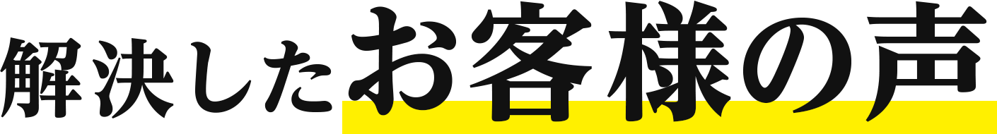 解決したお客様の声